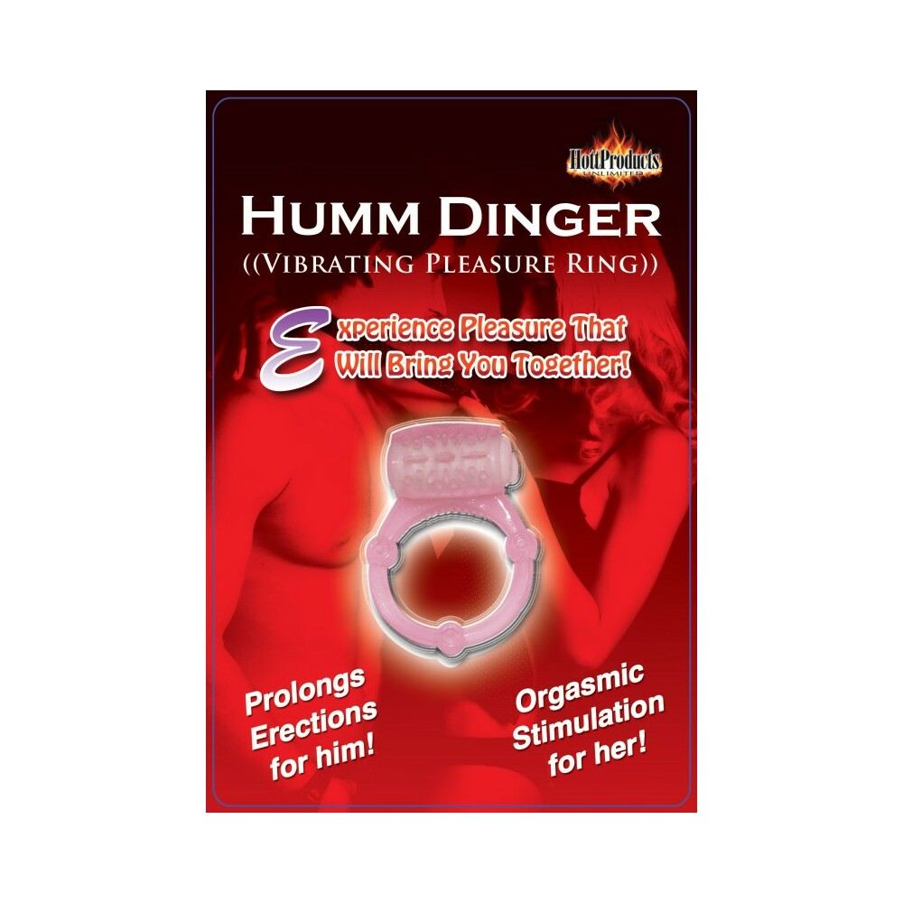 Humm Dinger dual vibrating purple cock ring with powerful motor and stretch silicone for enhanced pleasure