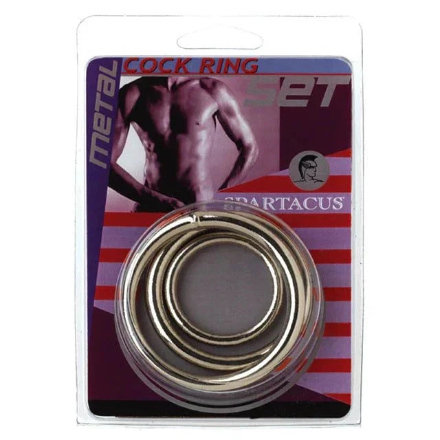 Spartacus Metal Cock Ring Set with 3 metal rings for enhanced erection and prolonged ejaculation