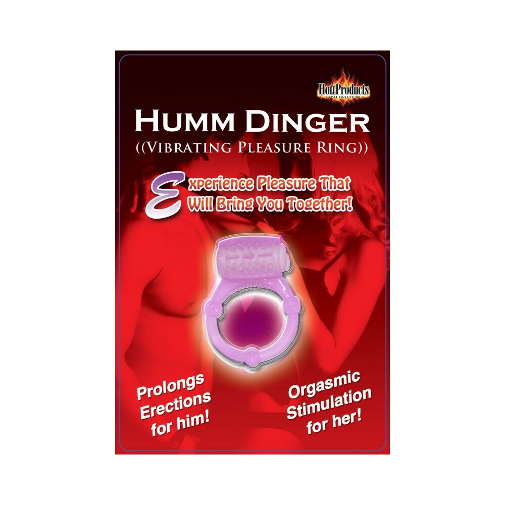 Humm Dinger Dual Vibrating Cockring (Magenta) by Cock & Balls