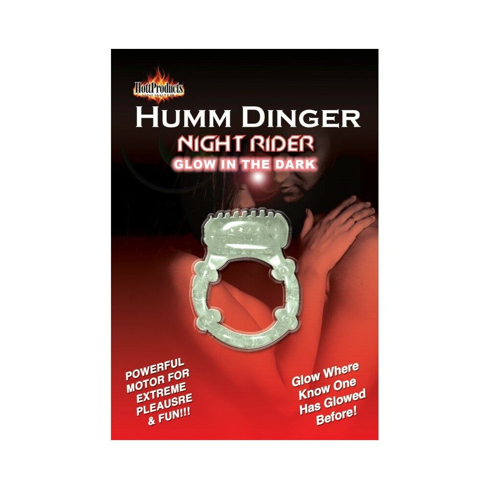 Humm Dinger Dual Vibrating Cockring (Glow) by Cock & Balls