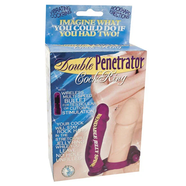 Double Penetrator Cock Ring (Purple) by Cock & Balls