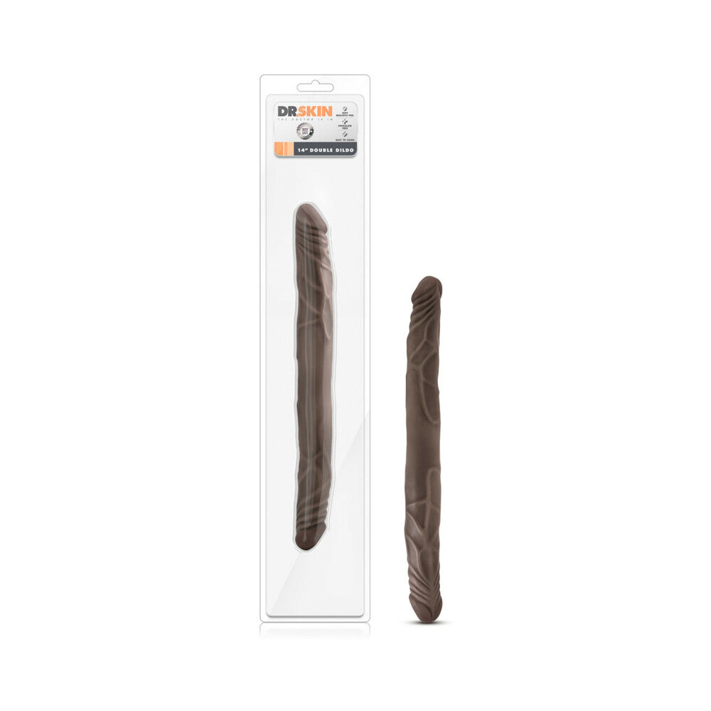 Dr. Skin 14 in. Double Dildo Brown by Anal Toys & Stimulators