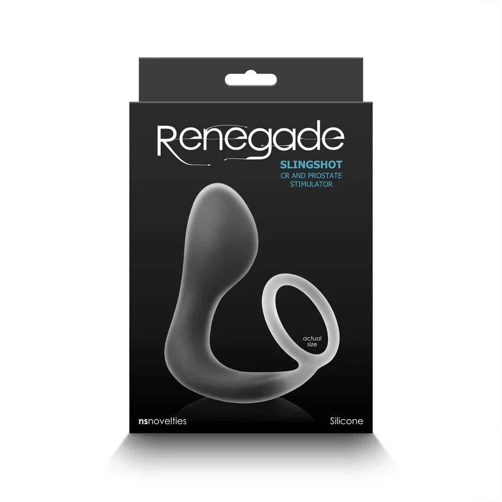 Renegade Slingshot Cock Ring & Prostate Stimulator Black by Cock & Balls
