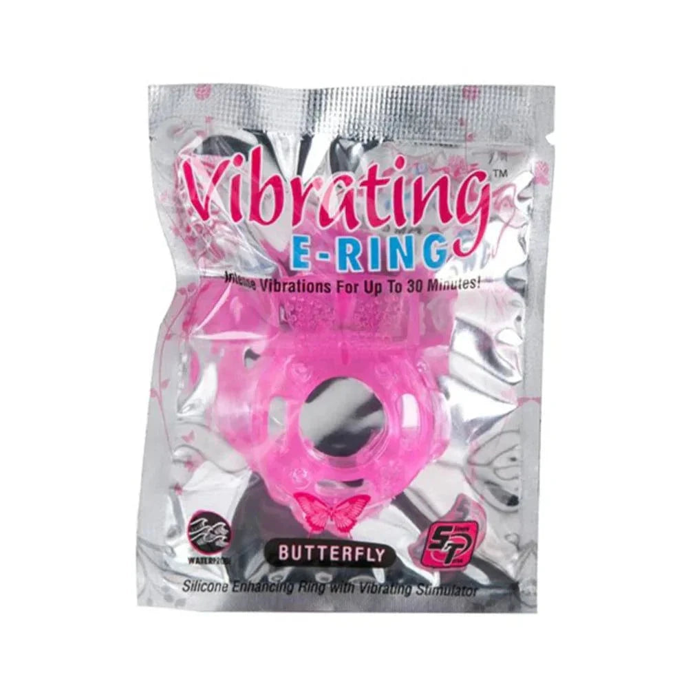 Powerbullet Vibrating Cockring Butterfly Pink by Cock & Balls