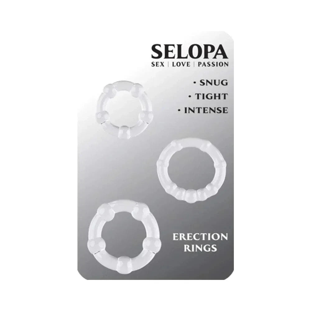 Selopa Erection Rings Cock Ring Set Clear by Cock & Balls