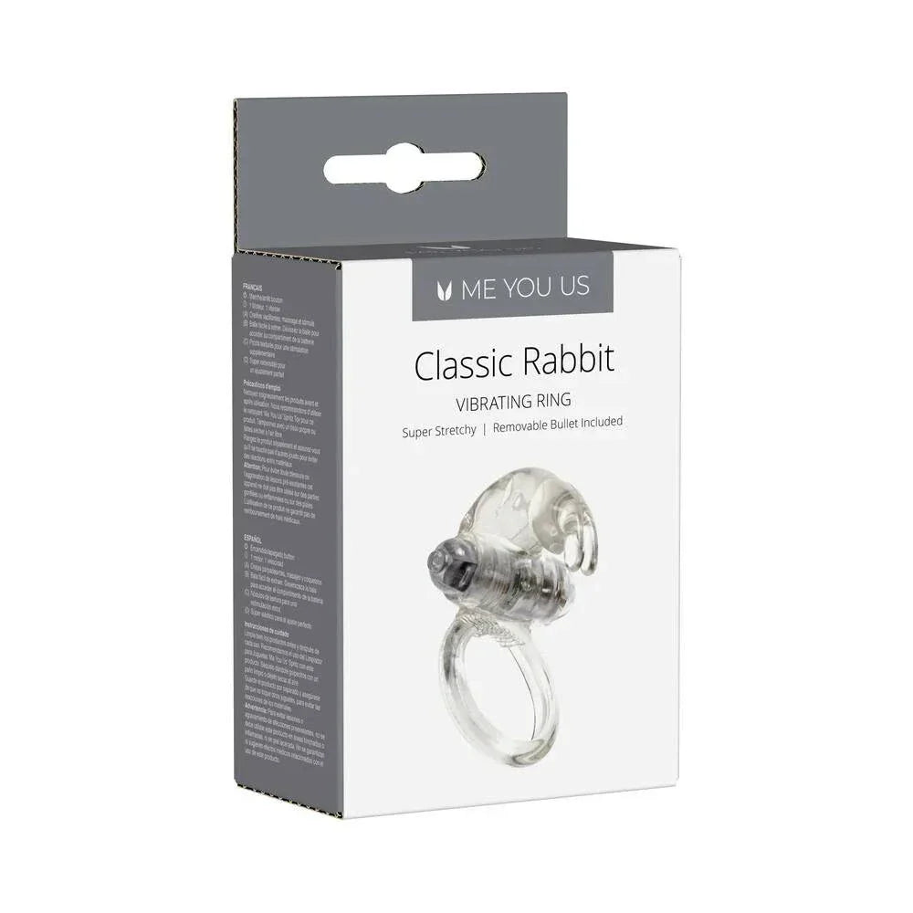 Me You Us Classic Rabbit vibrating cock ring with removable bullet and textured stimulator for partner pleasure