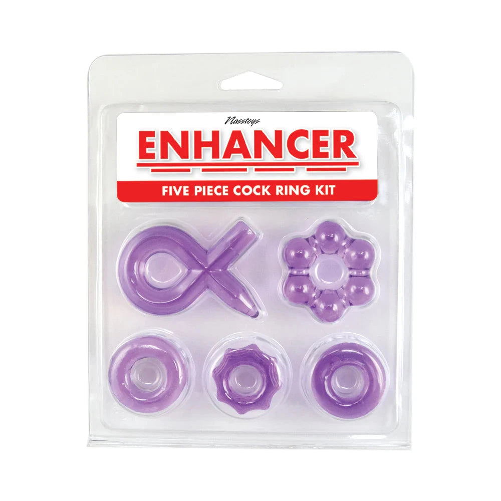 Enhancer Five Piece Cock Ring Set Purple by Cock & Balls