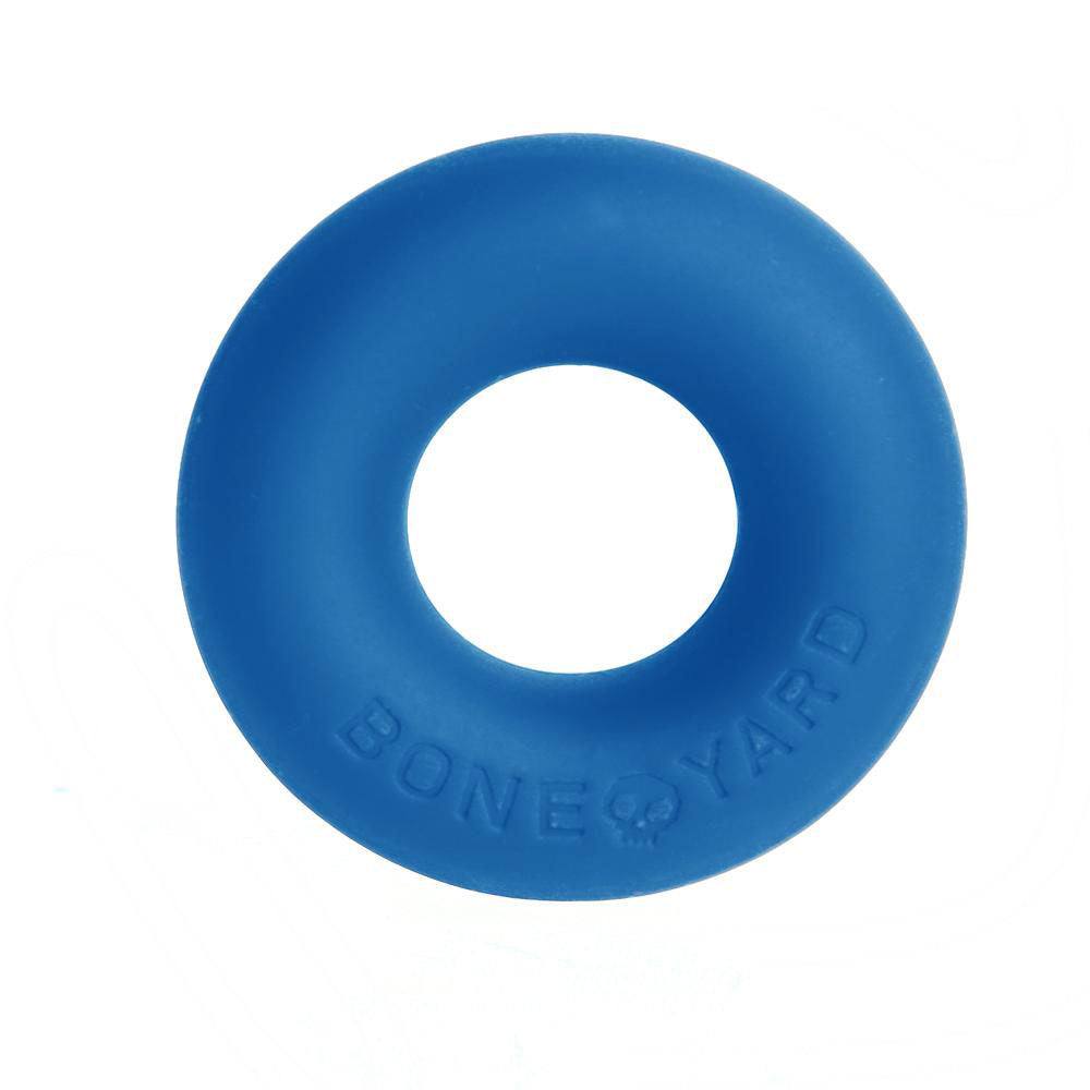 Blue ultimate silicone cock ring with Boneyard branding and soft touch finish