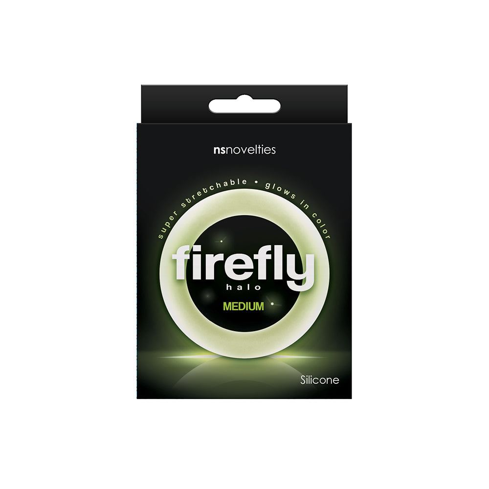 Firefly Halo Cock Ring Medium Clear glowing silicone cock ring for enhanced performance and comfort