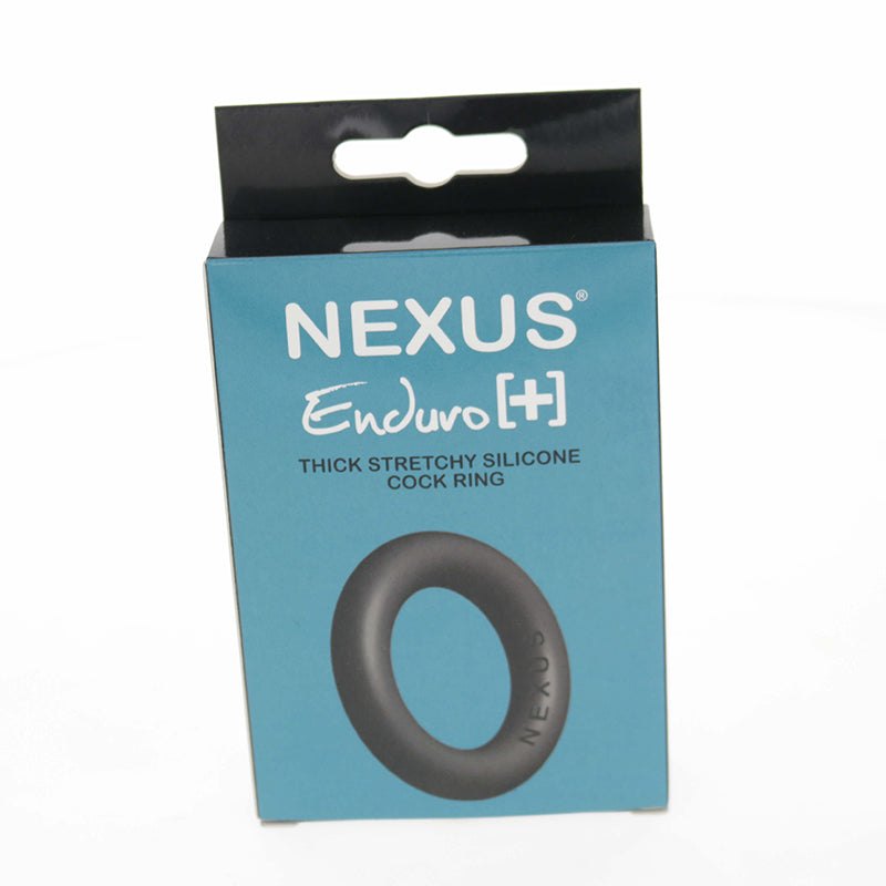 Nexus ENDURO+ thick stretchy black silicone cock ring packaging