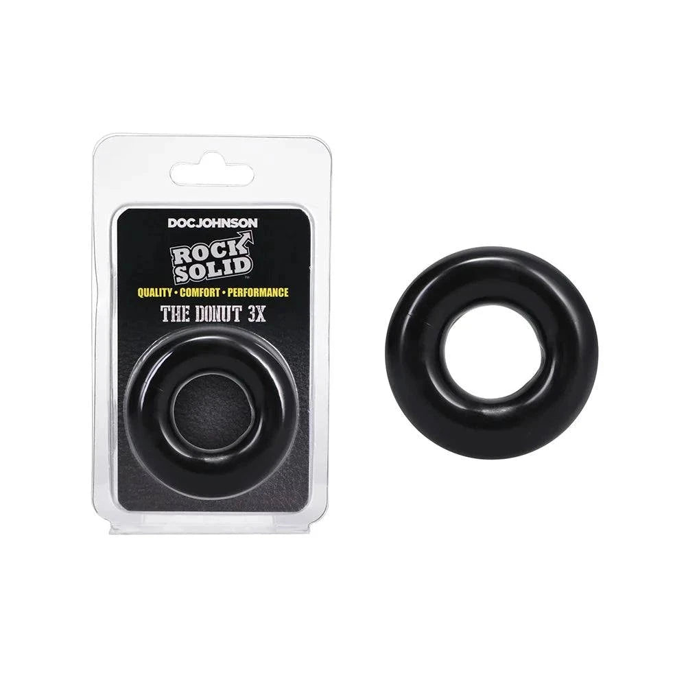 Rock Solid The Donut 3X Cock Ring Black by Cock & Balls