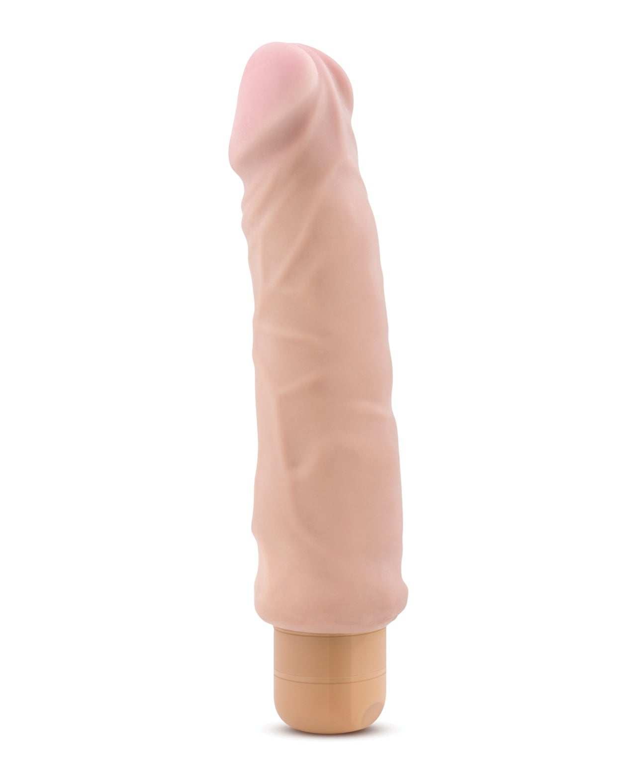 Blush X5 Plus 9-inch beige vibrating dildo with realistic design and multi-speed control