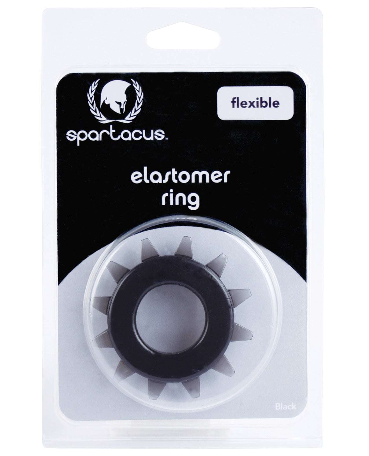 Spartacus Elastomer Stud Cock Ring - Black by Cock & Balls