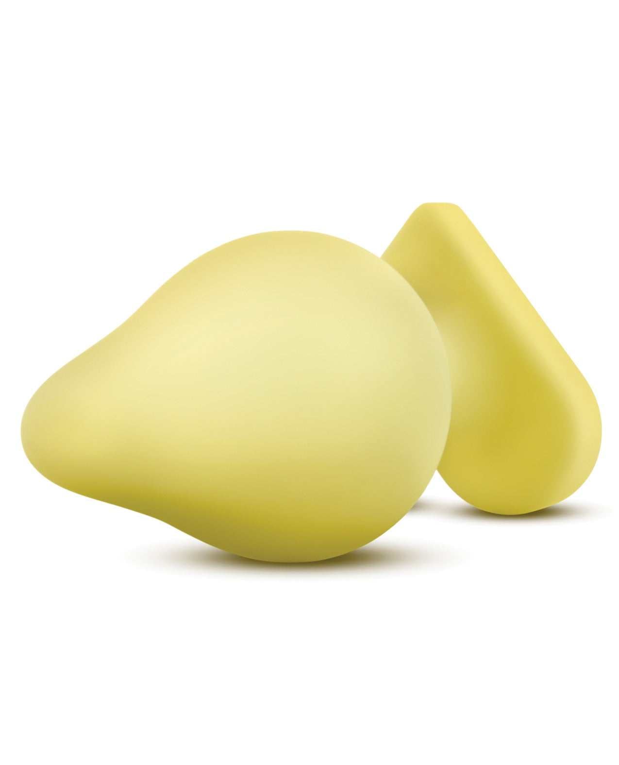 Blush Play With Me yellow heart-shaped silicone spank me plug with smooth satin finish