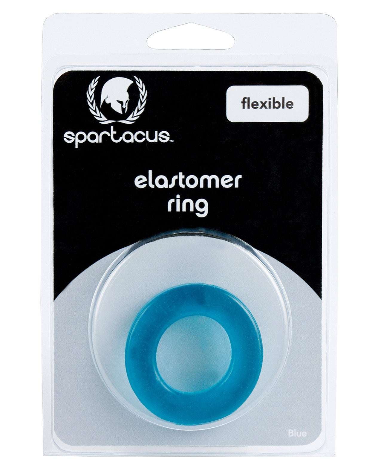 Spartacus Elastomer Cock Ring in metro blue flexible skin-safe stretch ring for longer lasting erection