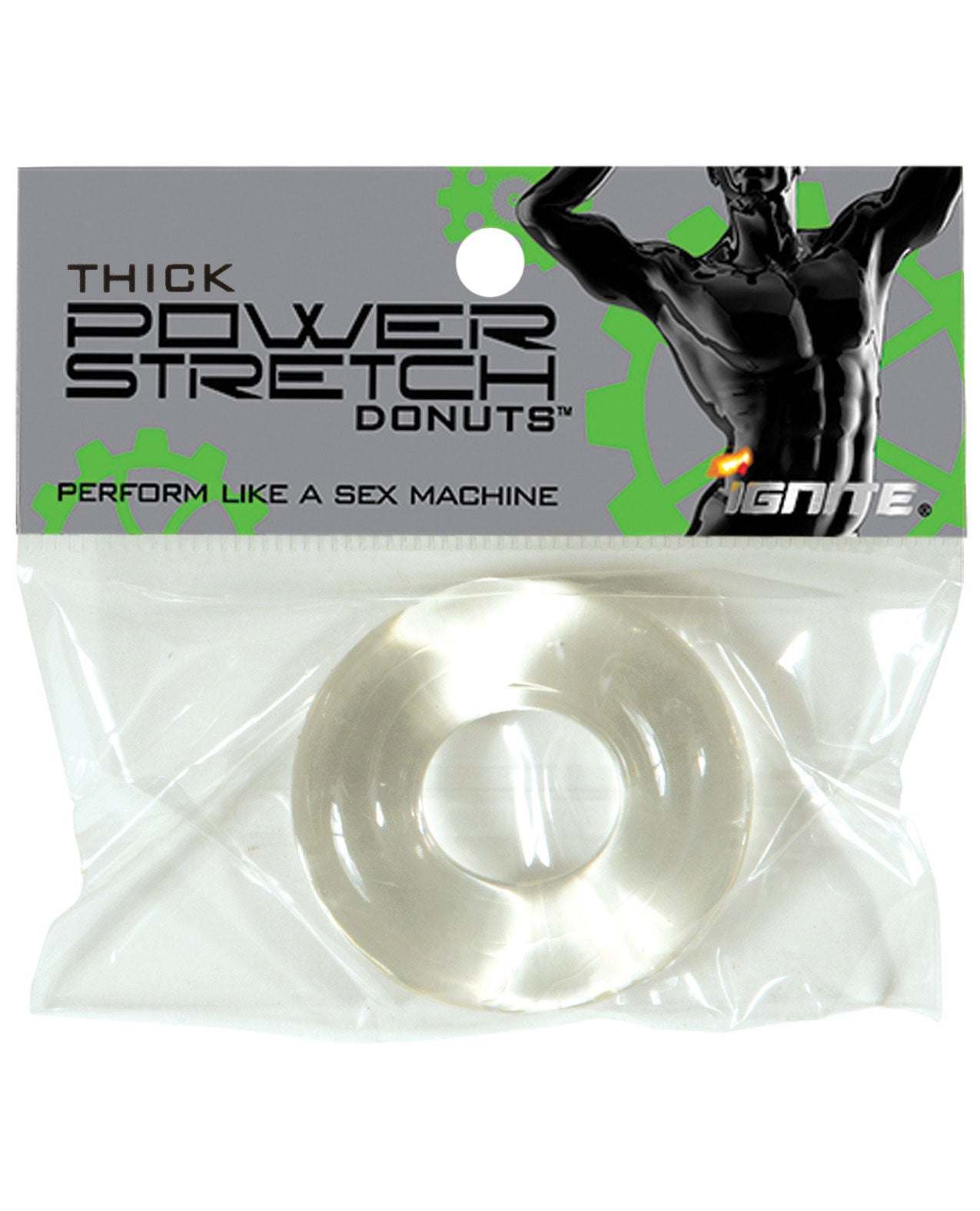 Ignite Thick Power Stretch Donut Cock Ring - Clear by Cock & Balls