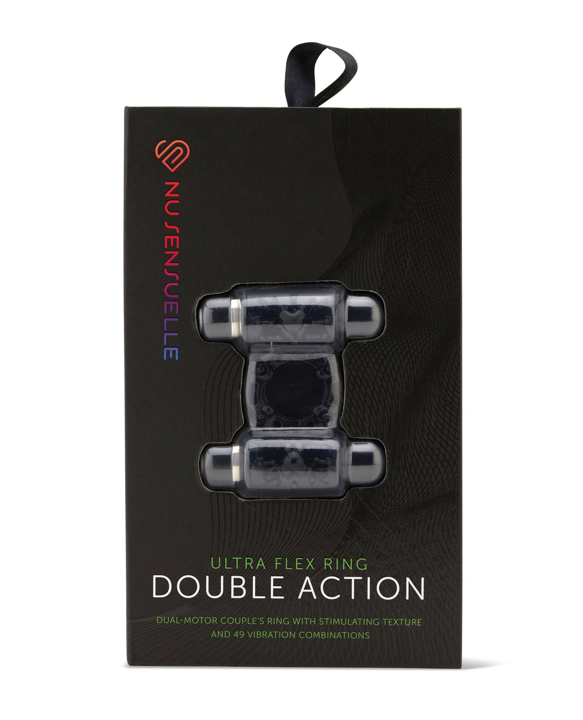 Nu Sensuelle Double Action Cockring 2x7 Function - Black by Cock & Balls