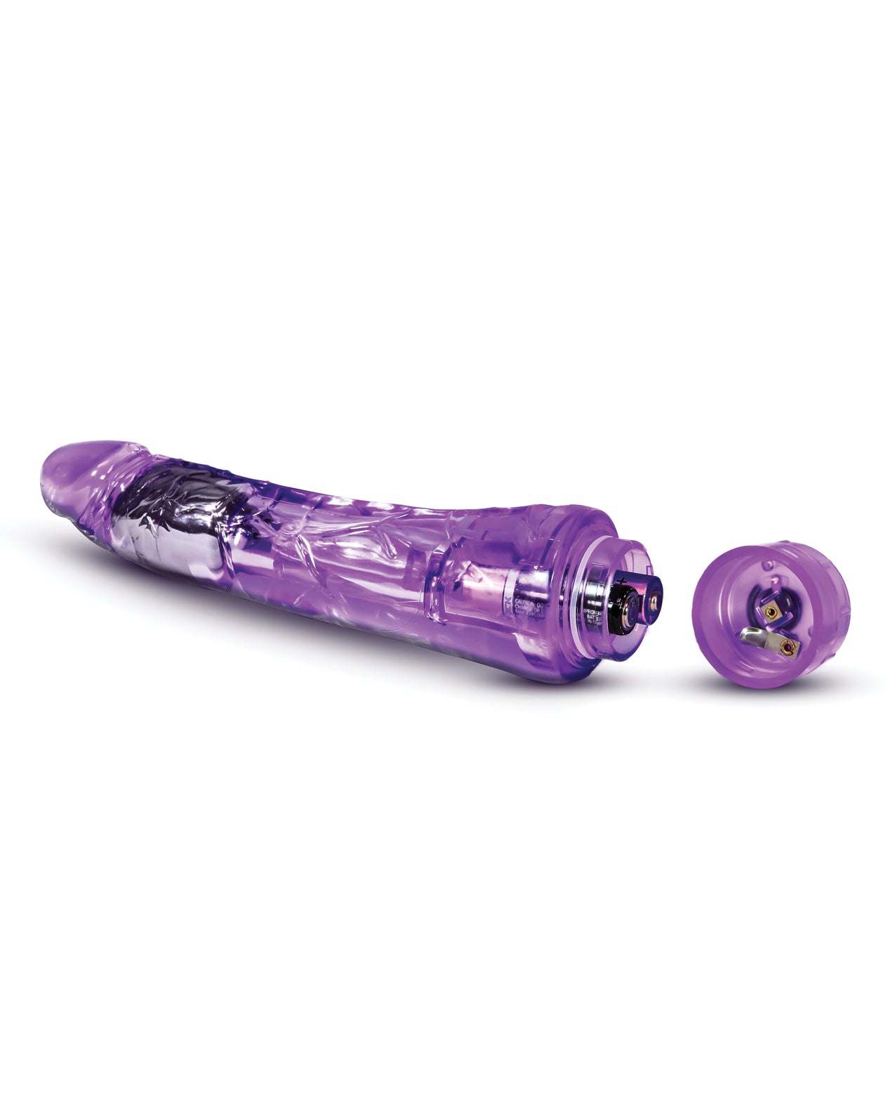 Blush Naturally Yours purple 9 inch waterproof vibrating dildo with adjustable speeds and soft flexible TPE material