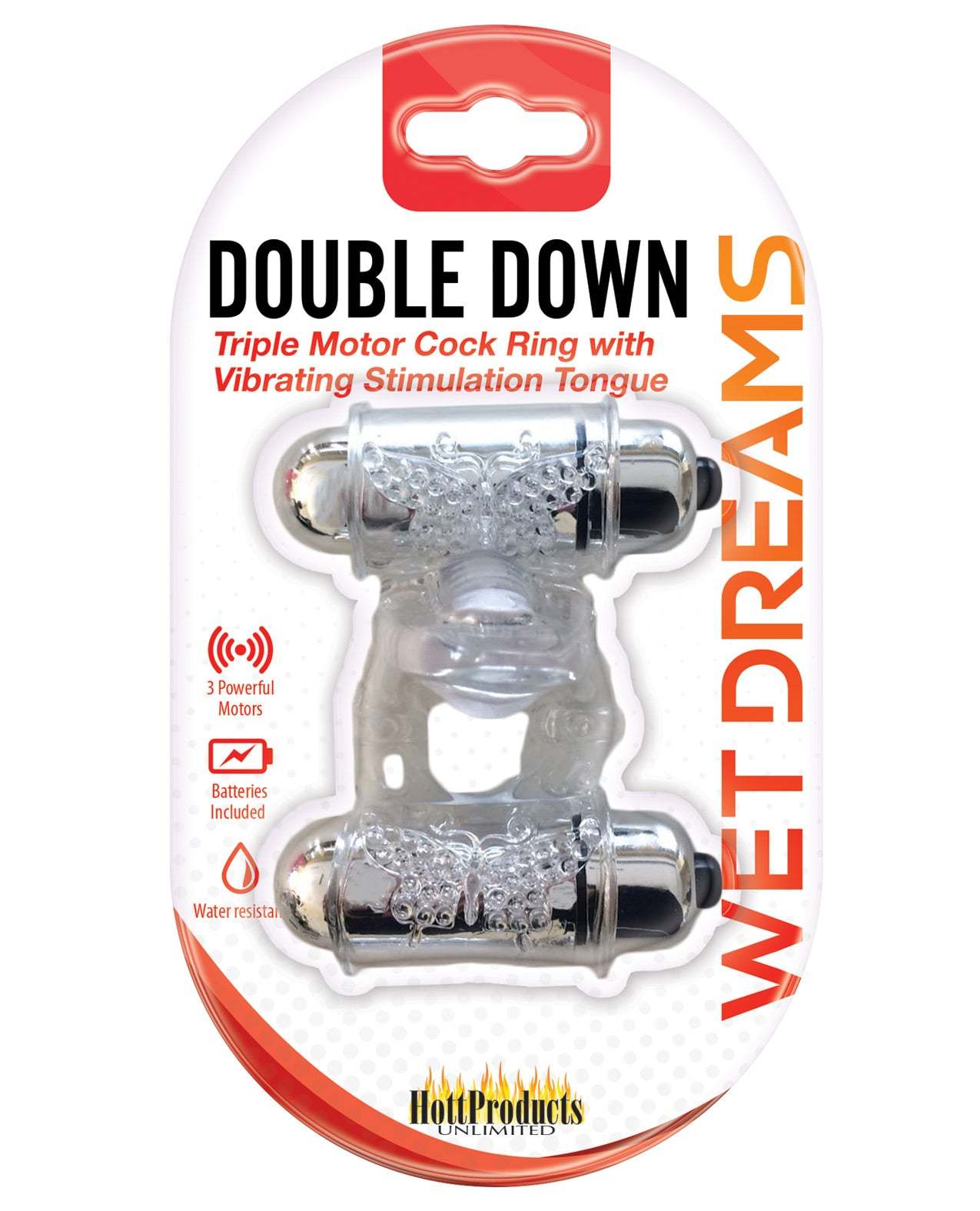 Wet Dreams Double Down Vibrating Cockring w/Bullet by Cock & Balls