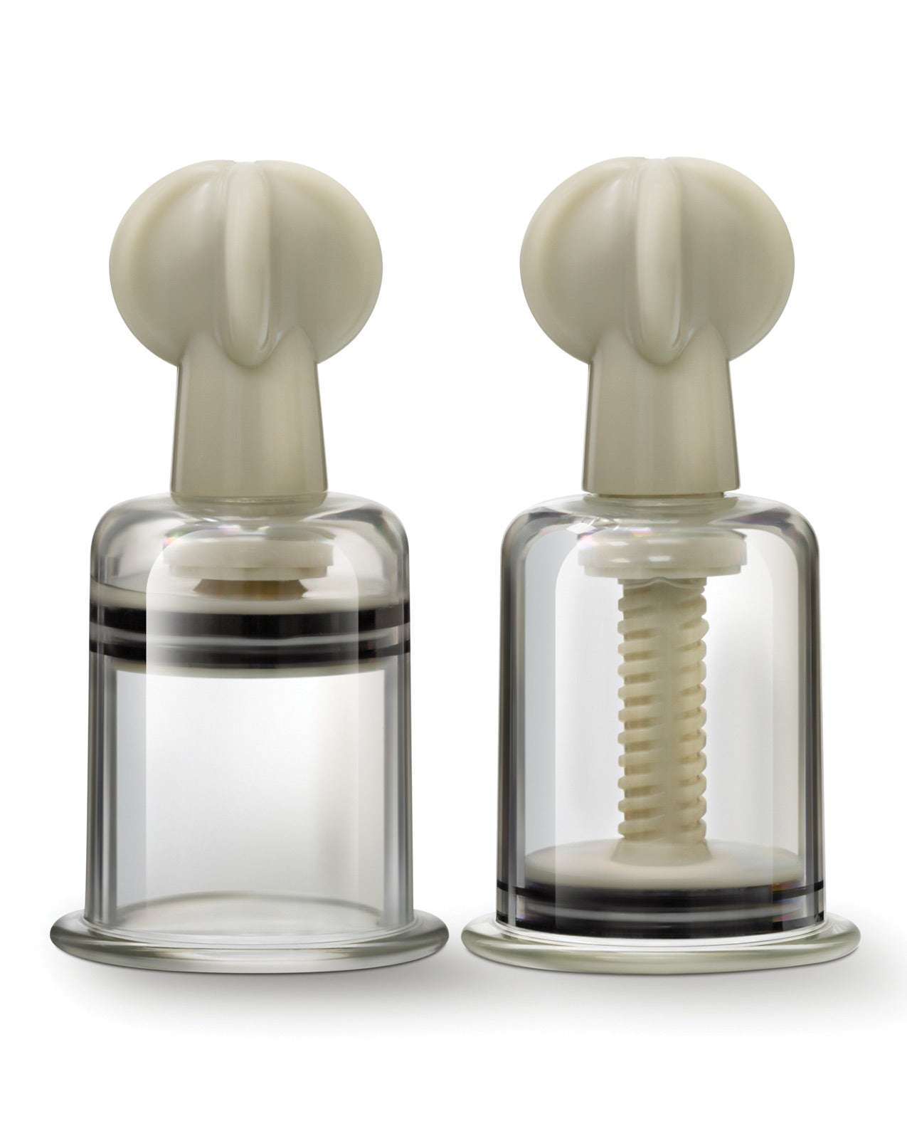 Blush Temptasia Clit & Nipple Large Twist Suckers - Clear Set of 2 by Bondage & Fetish Toys