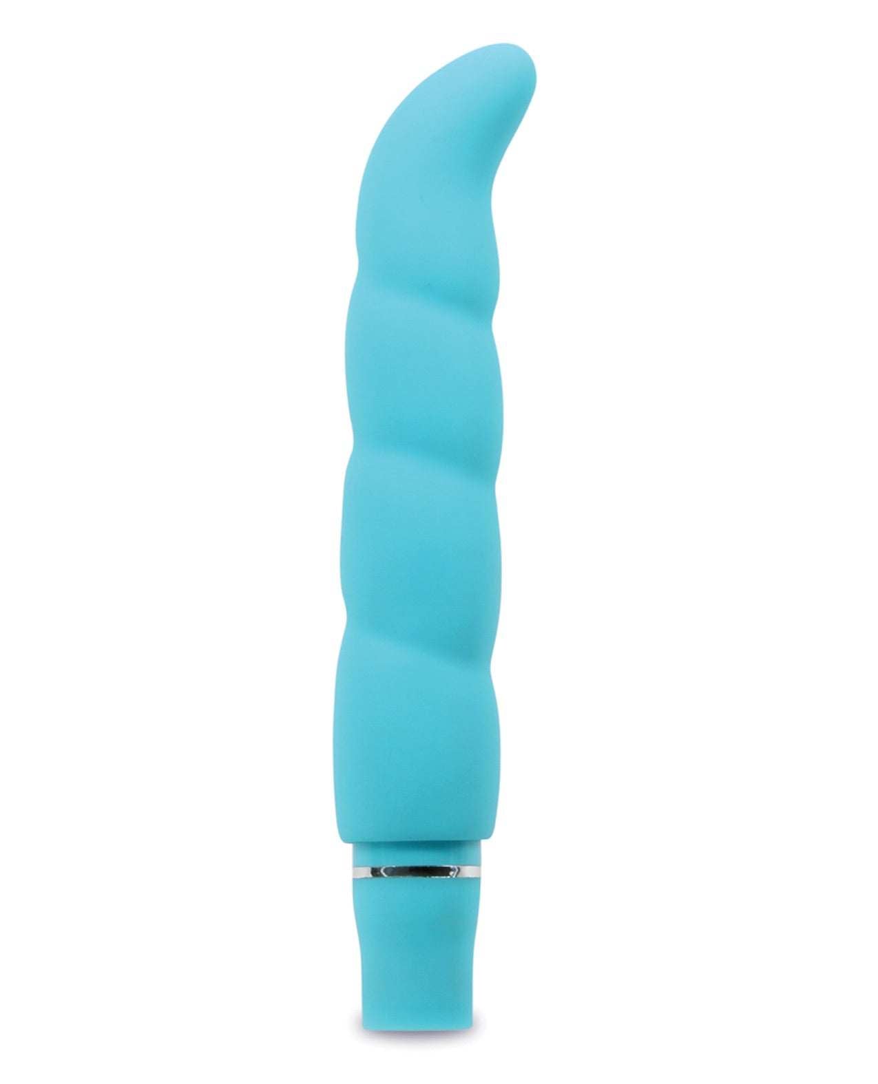 Blush Luxe Purity G Silicone Vibrator in aqua with ergonomic G-spot curve and satin finish