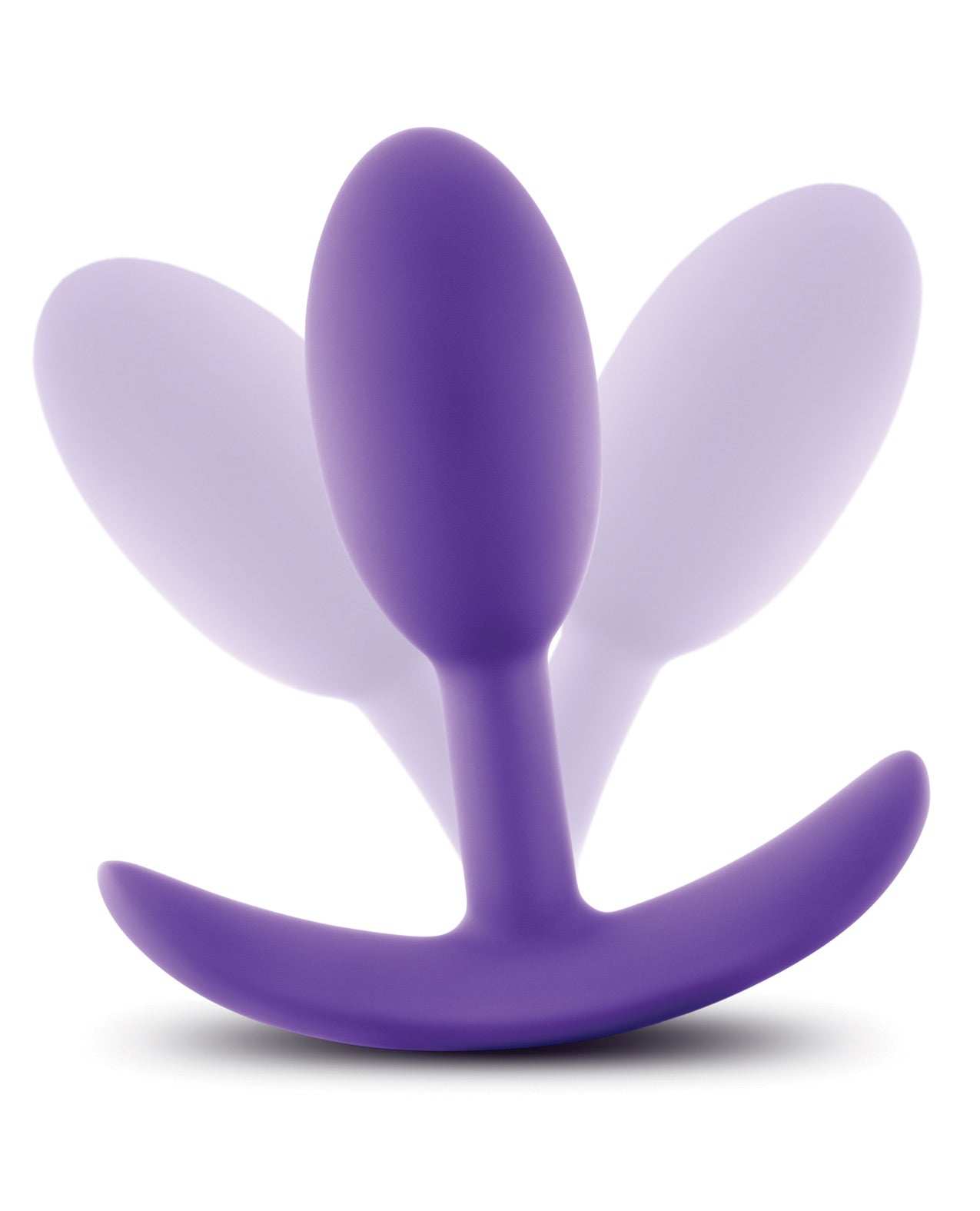 Blush Luxe Wearable Vibra Slim Plug small purple silicone anal toy with tapered design and wearable vibrating feature