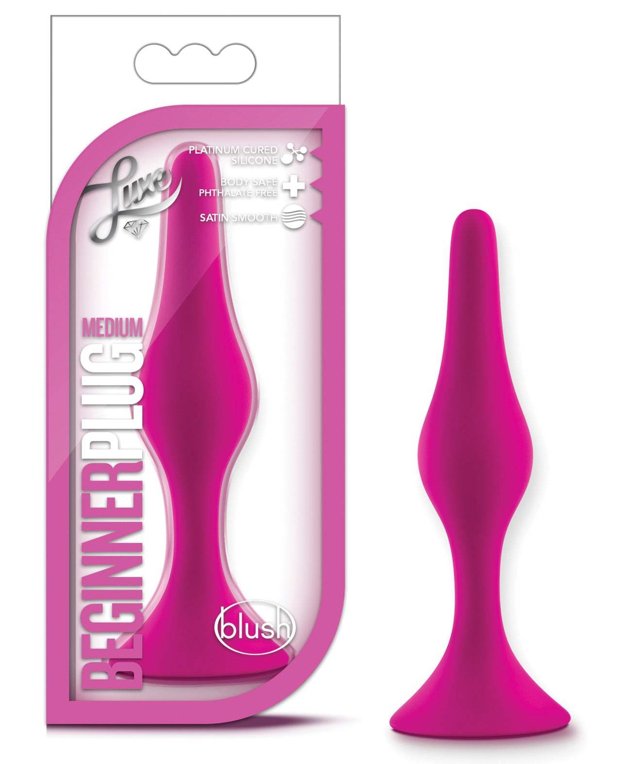 Blush Luxe Beginner Plug Medium in pink made from body-safe platinum silicone for comfortable anal play