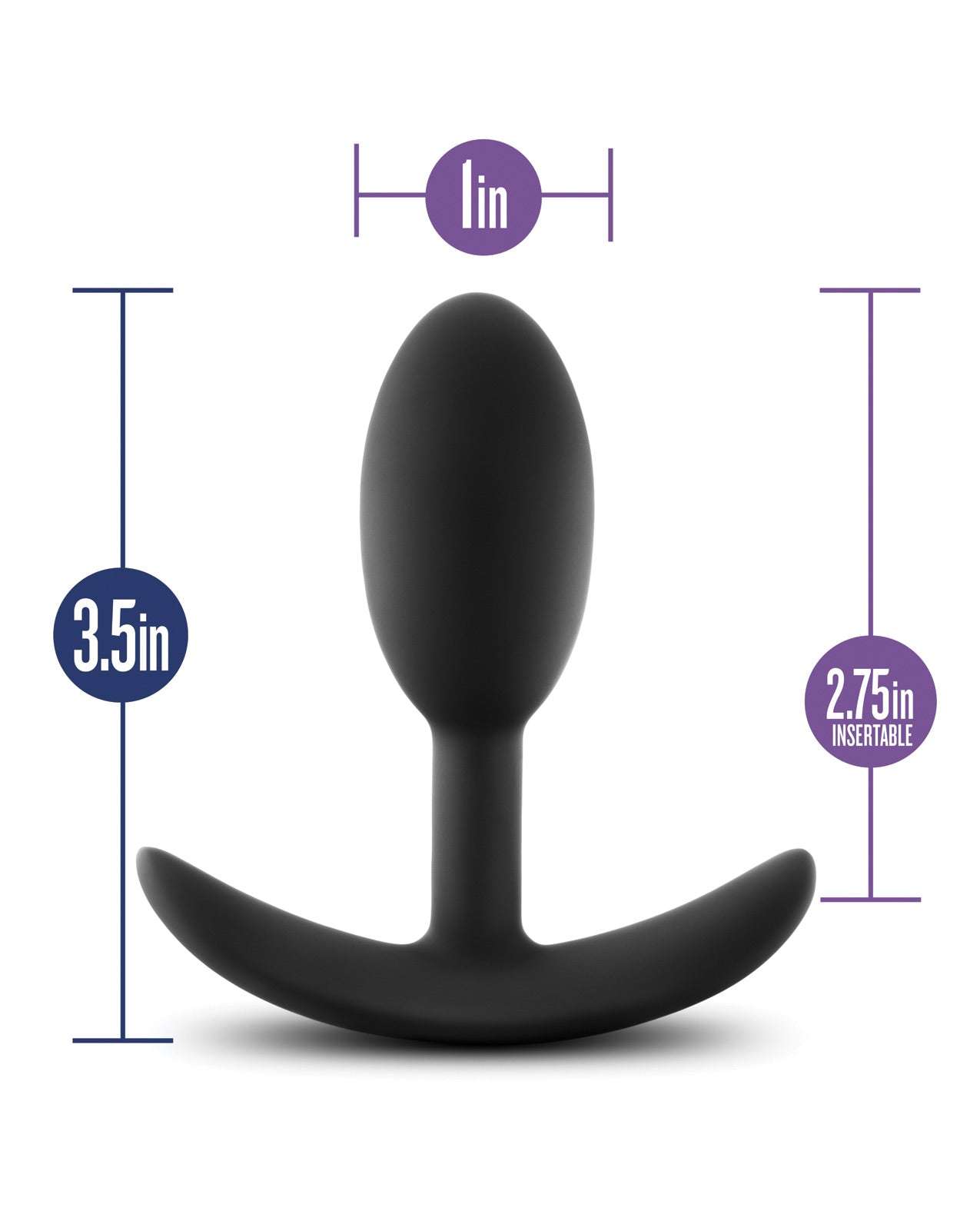 Blush Luxe Wearable Vibra Slim Plug Small - Black by Anal Toys & Stimulators