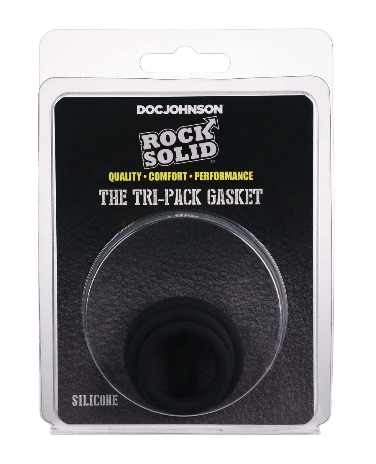 Rock Solid Tri-Pack Silicone Gasket Cockrings - Black by Cock & Balls