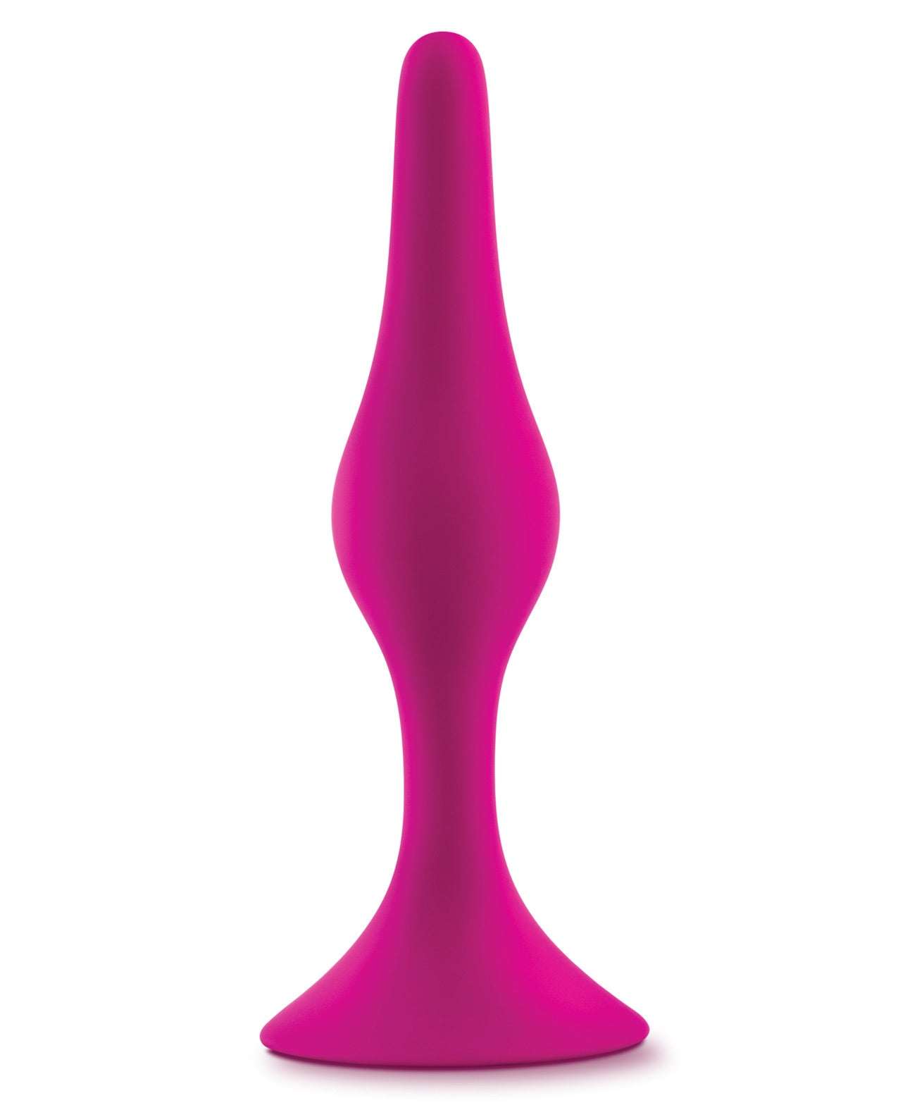 Blush Luxe Beginner Plug Small pink silicone anal plug for beginners with tapered tip and secure fit