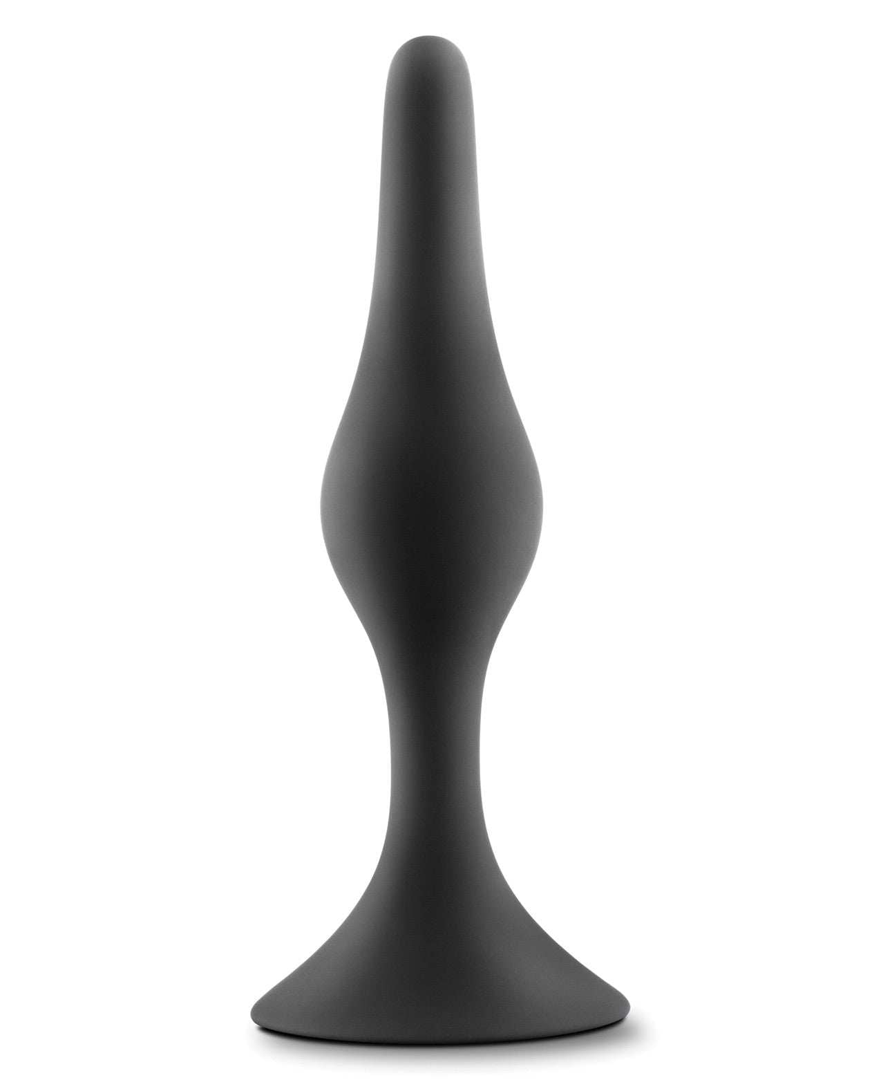 Blush Luxe Beginner Plug Small in black, tapered silicone anal toy for beginners with smooth finish and ergonomic design
