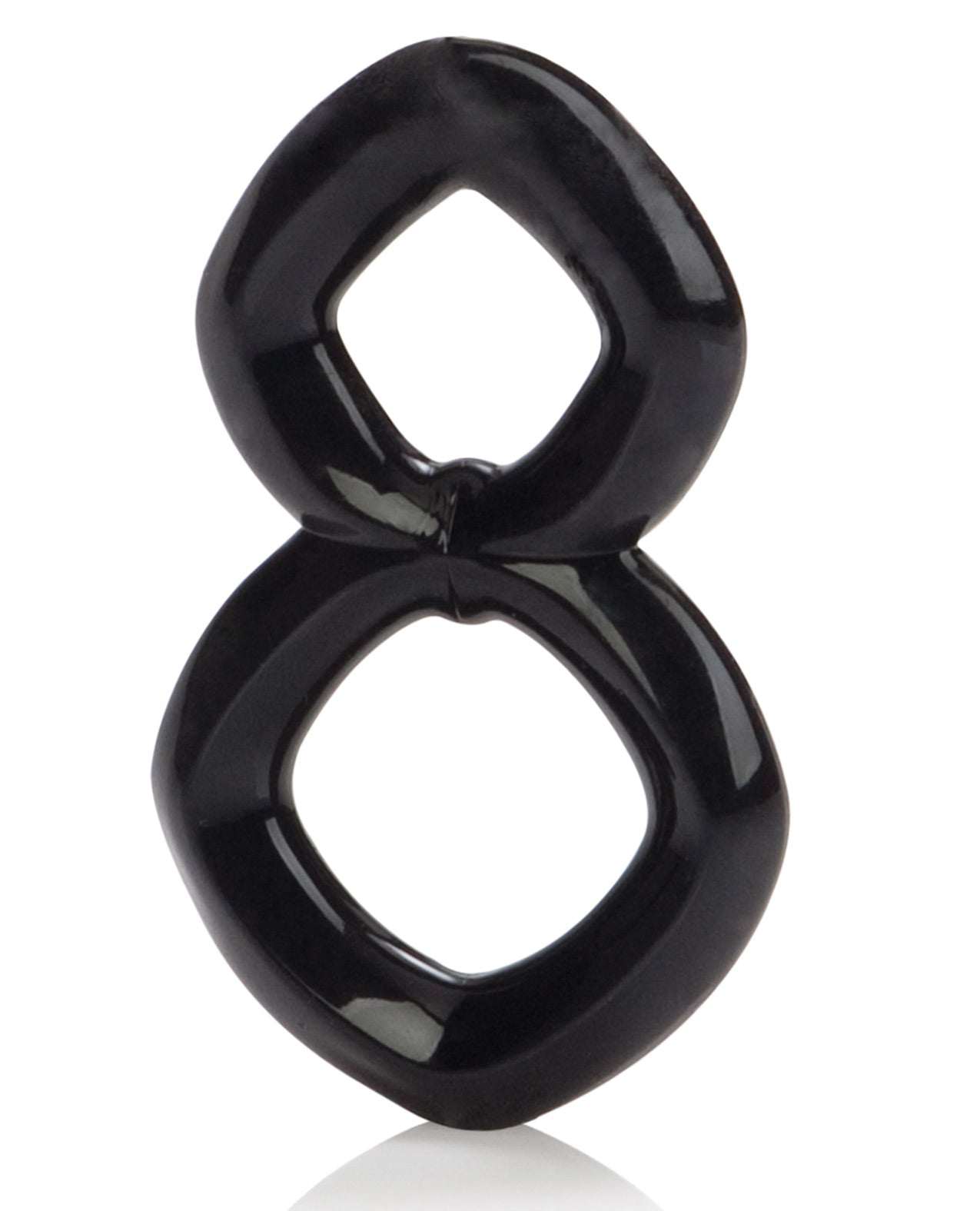 Black Crazy 8 Enhancer double cock ring for erection support and enhanced pleasure