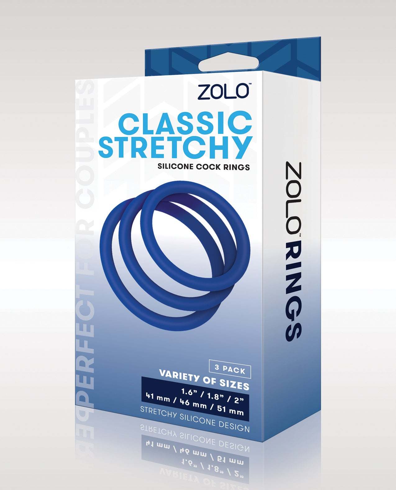 ZOLO Stretchy Silicone Cock Rings - Blue by Cock & Balls