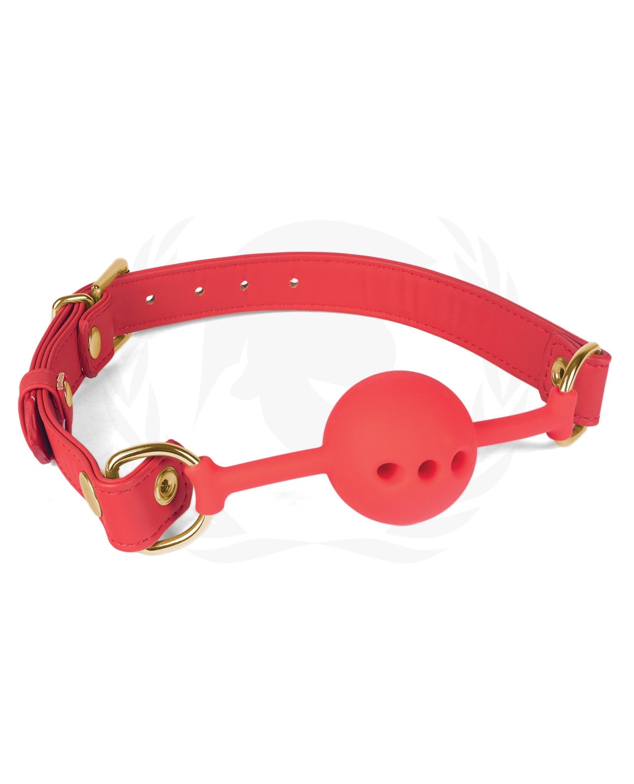 Spartacus Silicone Ball Gag w/Red PU Straps - 46 mm by Bondage & Fetish Toys
