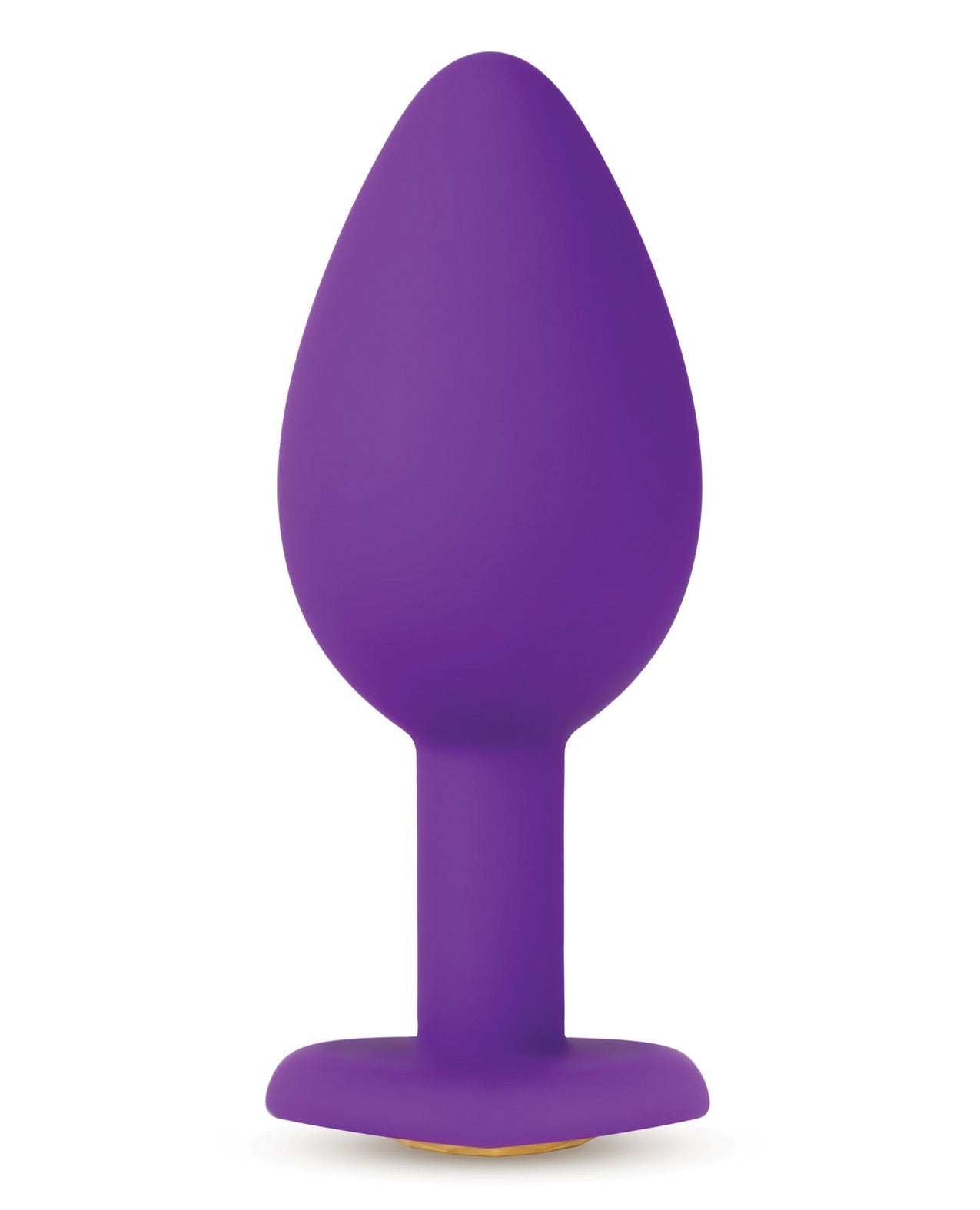 Small purple silicone anal plug with sparkling gem base, Bling Plug w/Gem design