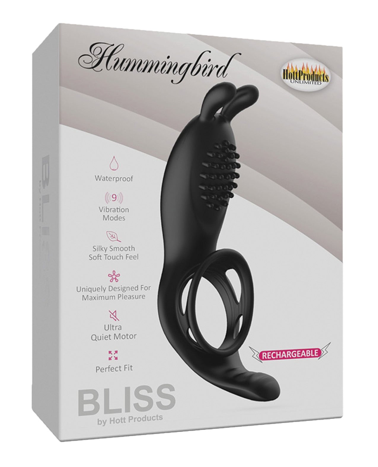Bliss Hummingbird Vibrating Cock Ring - Black by Cock & Balls