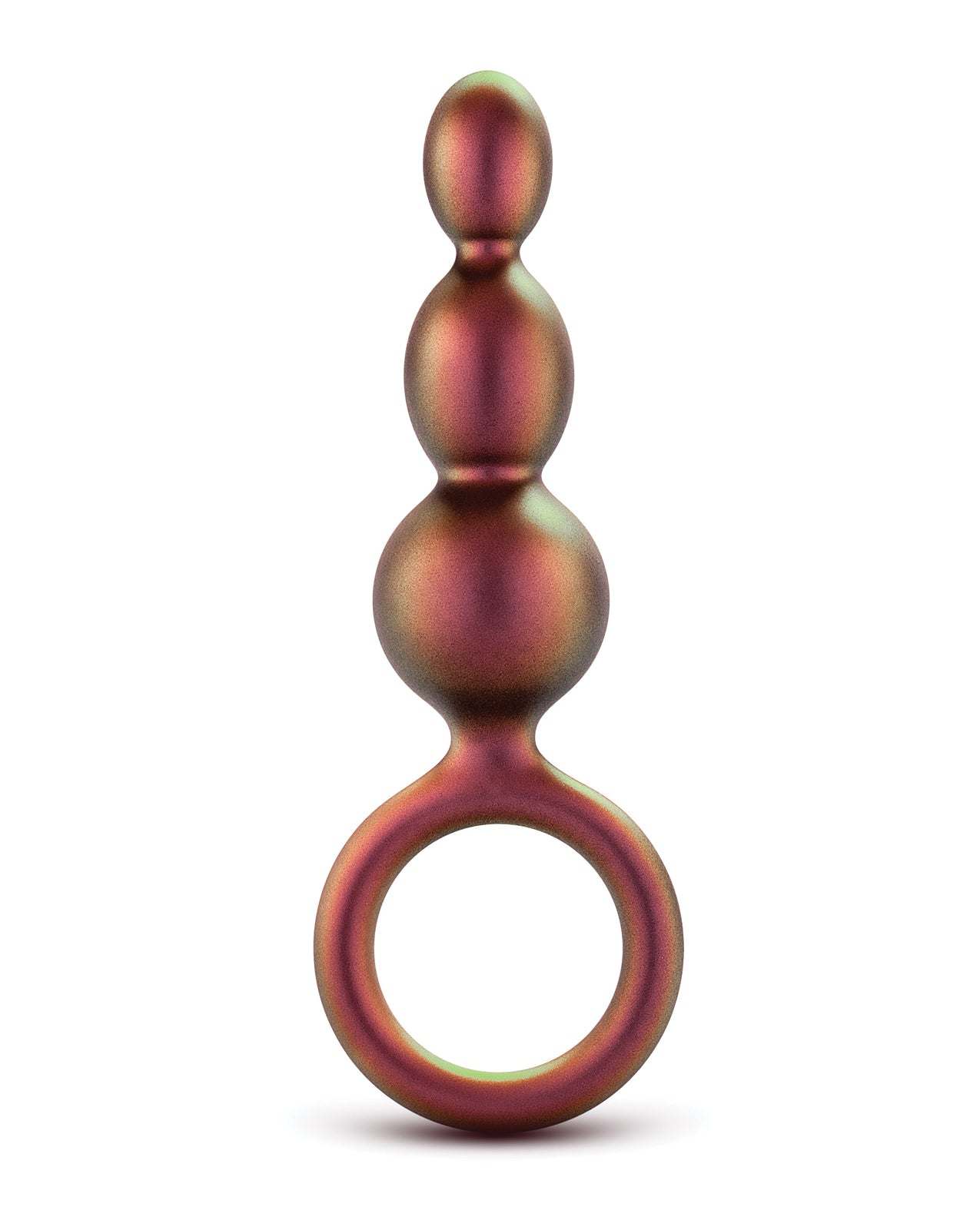 Blush Anal Adventures Matrix Beaded Loop Plug in copper with three graduated beads and silicone loop handle for easy use and comfort