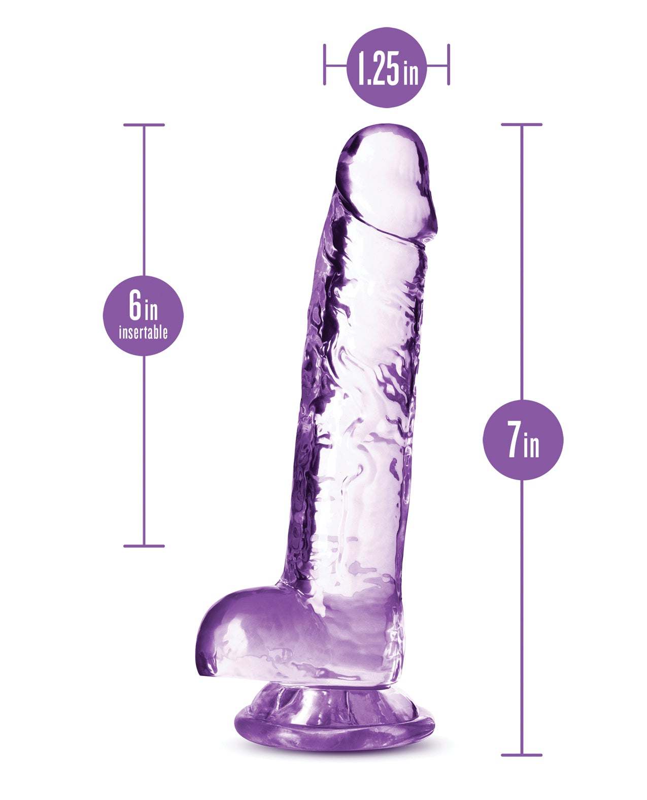 Blush Naturally Yours 7" Crystalline Dildo - Amethyst by Anal Toys & Stimulators