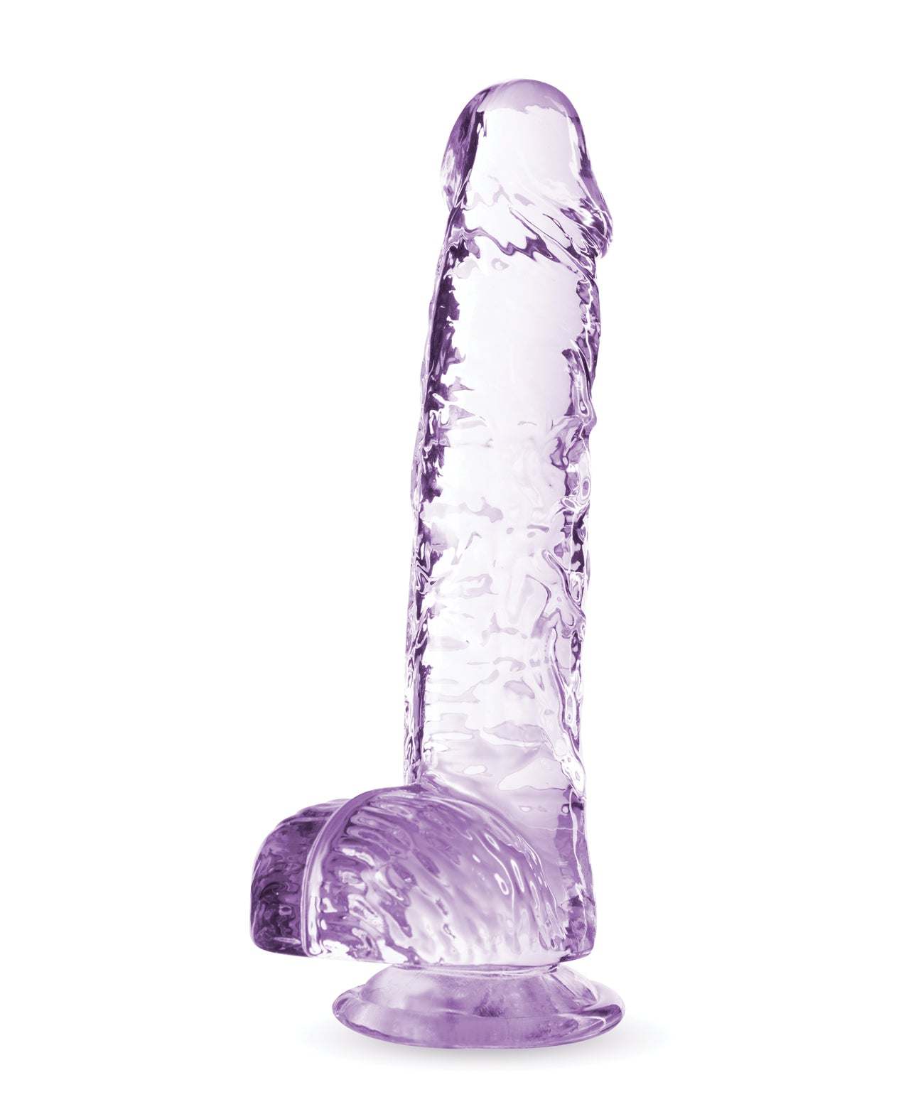 Blush Naturally Yours 6-inch crystalline dildo in amethyst with suction cup base and realistic texture