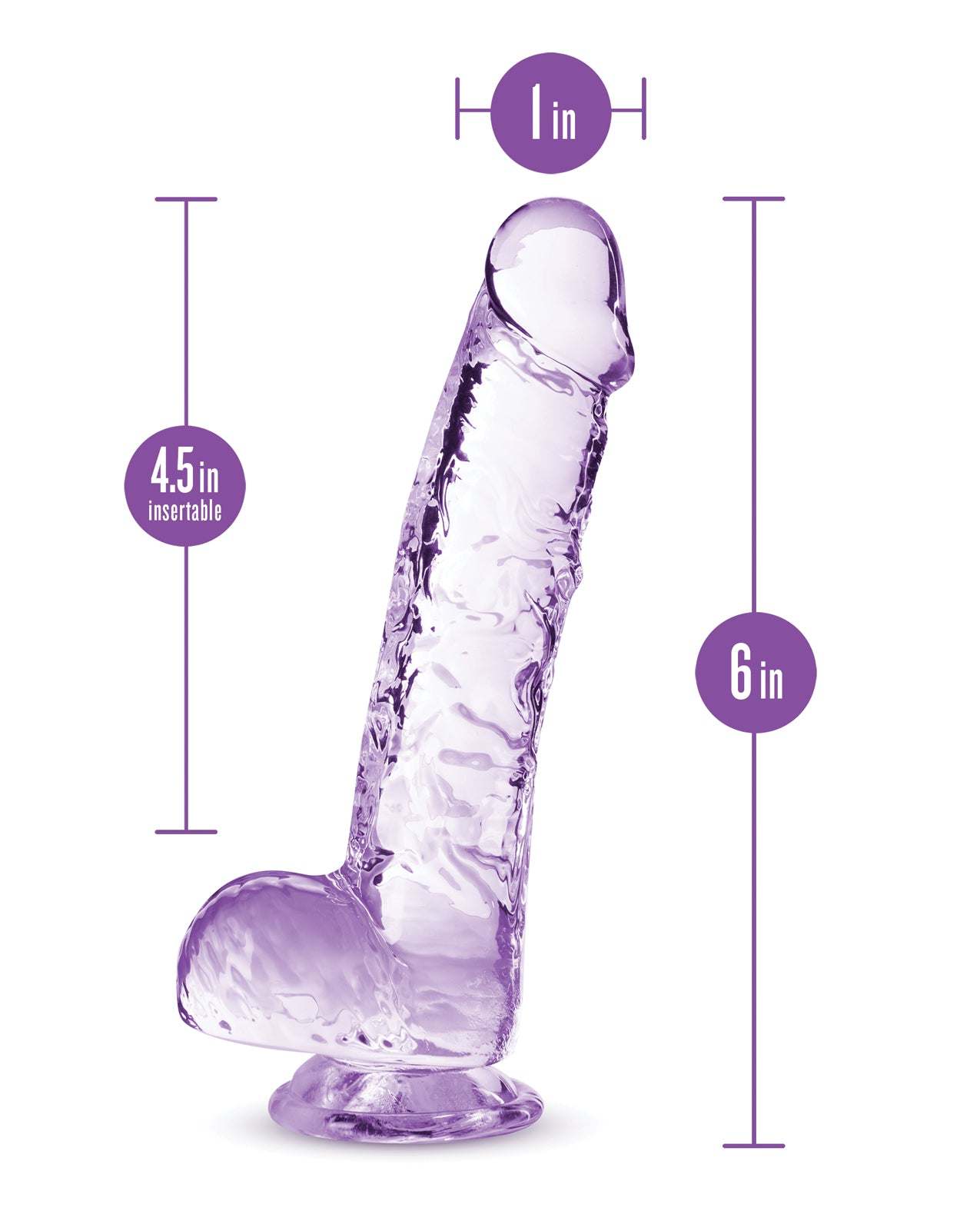 Blush Naturally Yours 6" Crystalline Dildo - Amethyst by Anal Toys & Stimulators