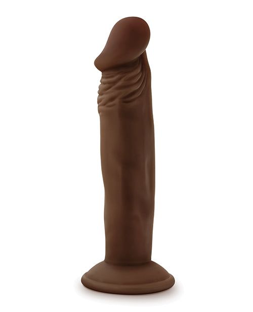 Dr. Skin Plus 6 inch posable chocolate dildo with suction cup base and lifelike texture