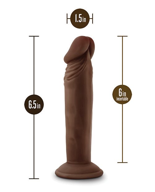 Dr. Skin Plus 6 inch poseable chocolate dildo with suction cup base and lifelike texture