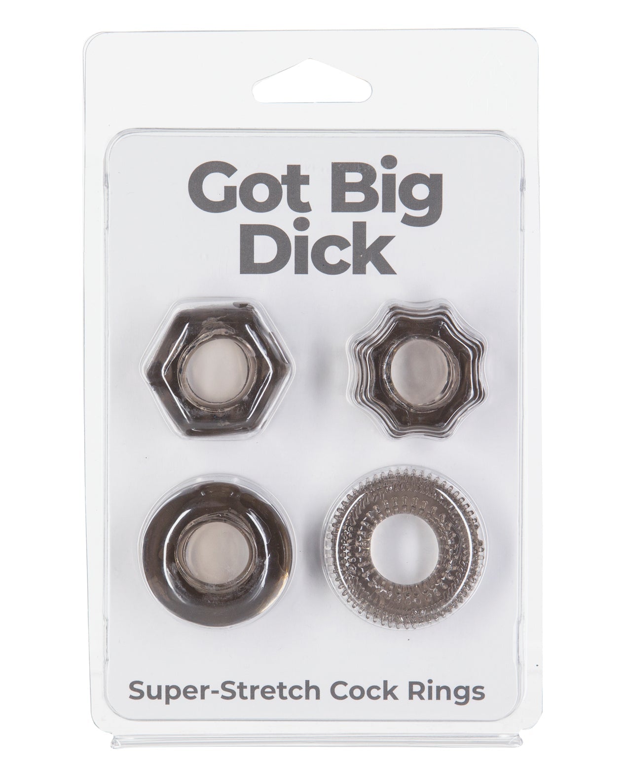 Got Big Dick 4 Pack Cock Rings - Black by Cock & Balls