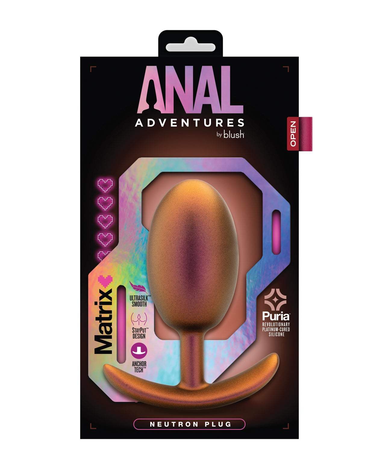 Blush Anal Adventures Matrix Neutron Plug in iridescent copper with body-safe silicone and innovative vibration beads.