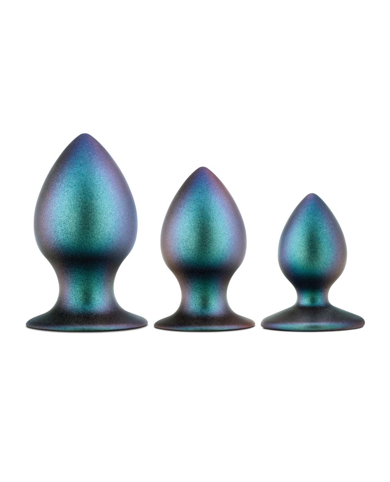 Blush Anal Adventures Matrix Metaverse Plug Kit in Spruce with three tapered silicone plugs for progressive anal training and comfort