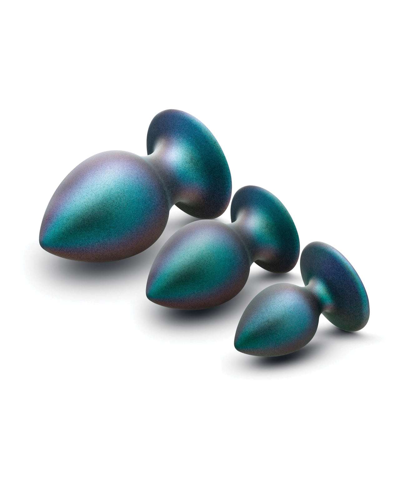 Blush Anal Adventures Matrix Metaverse Plug Kit in Spruce with three graduated silicone plugs for anal training and pleasure