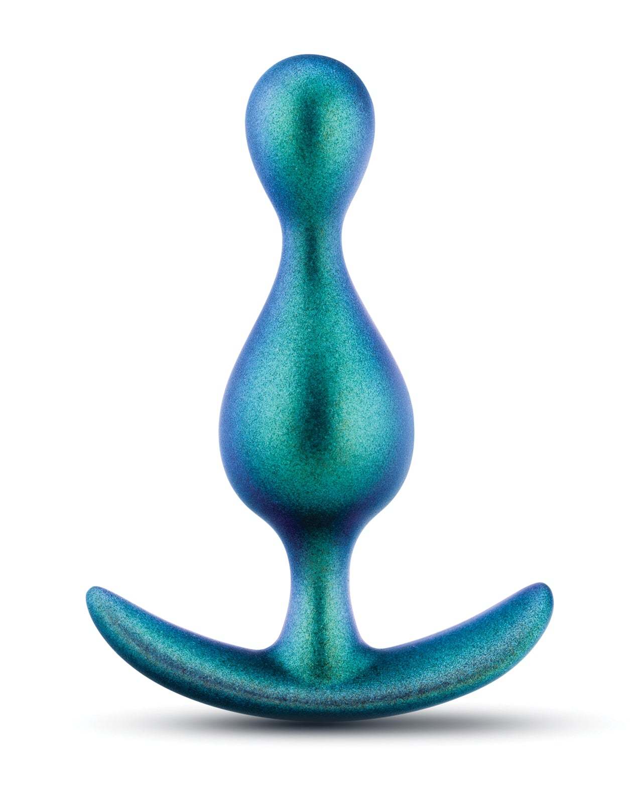 Teal Blush Anal Adventures Matrix Photon anal plug with iridescent finish and curved base for secure fit