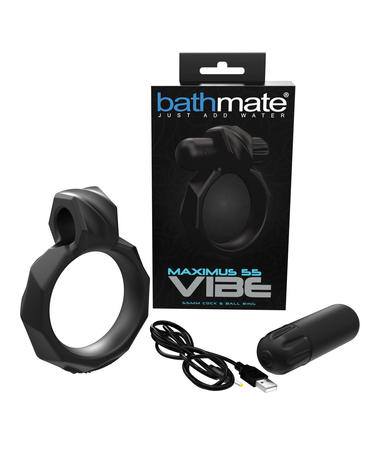 Bathmate Maximus Vibe 55 Cock Ring - Black by Cock & Balls