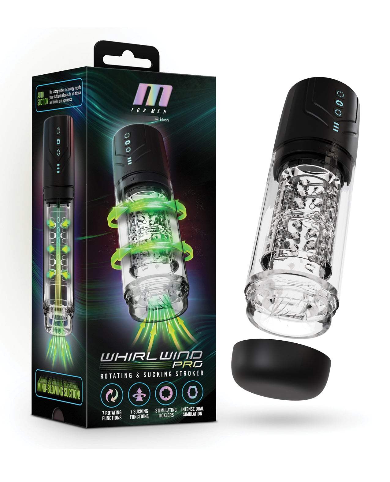 Blush M for Men Whirlwind Pro Stroker - Black by Masturbators and Strokers