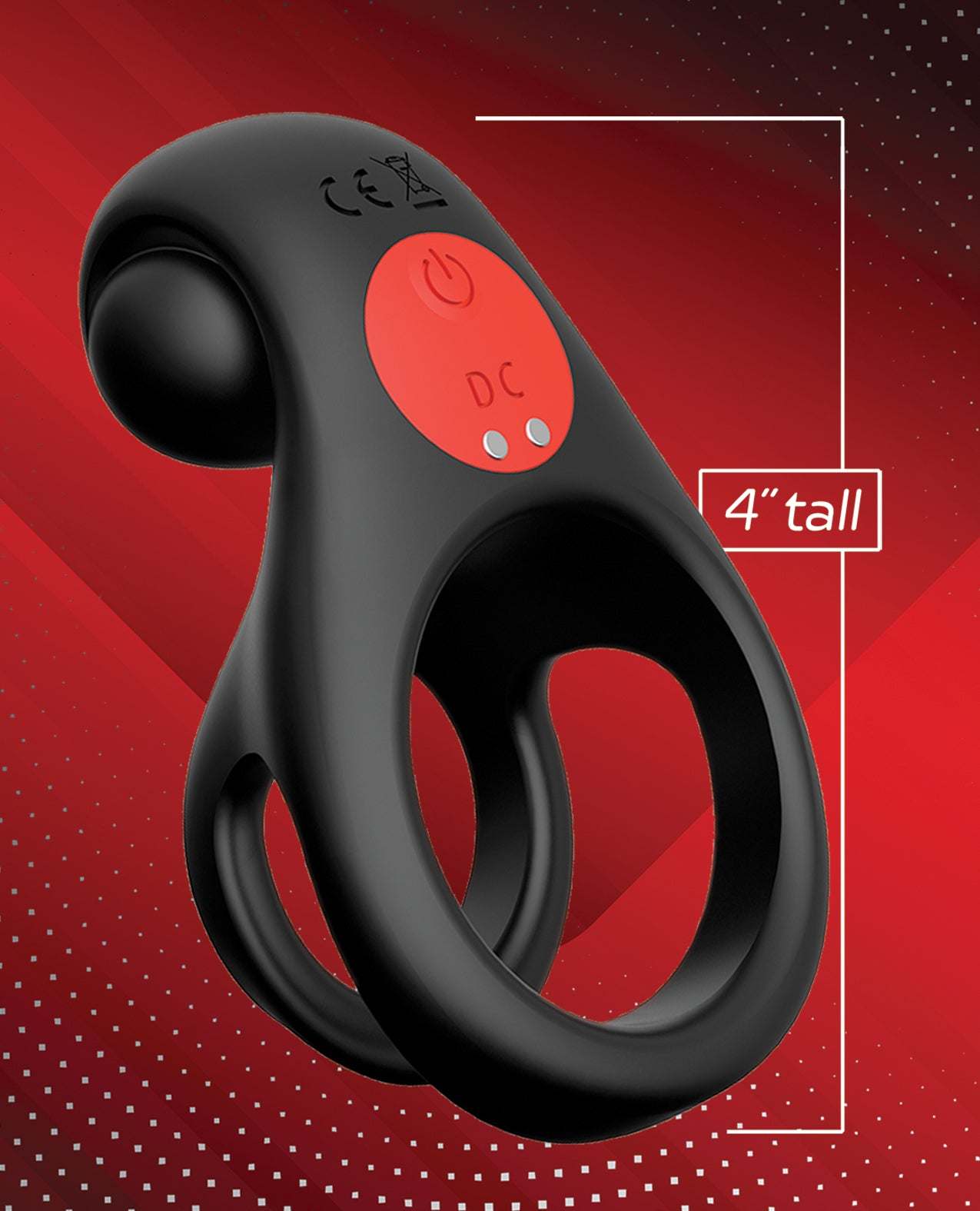 Red Dot Vibrating Cock Ring V2 With Remote - Black/red by Cock & Balls